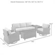 Crosley Furniture Bradenton 5-Piece Fabric Swivel Rocker and Sofa Set in Gray