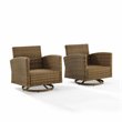 Crosley Furniture Bradenton Fabric Swivel Rocker Chair Set in Red (Set of 2)