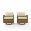 Crosley Furniture Bradenton Fabric Swivel Rocker Chair Set in Sand (Set of 2)