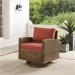 Crosley Furniture Bradenton Fabric Outdoor Swivel Rocker Chair in Red
