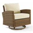 Crosley Furniture Bradenton Fabric Outdoor Swivel Rocker Chair in Sand