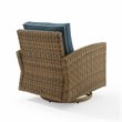 Crosley Furniture Bradenton Fabric Outdoor Swivel Rocker Chair in Navy