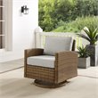 Crosley Furniture Bradenton Fabric Outdoor Swivel Rocker Chair in Gray