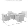 Crosley Furniture Bradenton 5-Pc Fabric Swivel Rocker Conversation Set in Gray