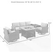 Crosley Furniture Bradenton 5-Piece Fabric Swivel Rocker & Sofa Set in Red