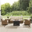 Crosley Furniture Bradenton 5-Piece Fabric Swivel Rocker & Sofa Set in Sand