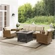 Crosley Furniture Bradenton 5-Piece Fabric Swivel Rocker & Sofa Set in Sand