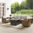 Crosley Furniture Bradenton 5-Piece Fabric Swivel Rocker & Sofa Set in Gray
