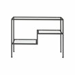 Crosley Furniture Sloane Modern Glass & Metal Console Table in Matte Black/Clear