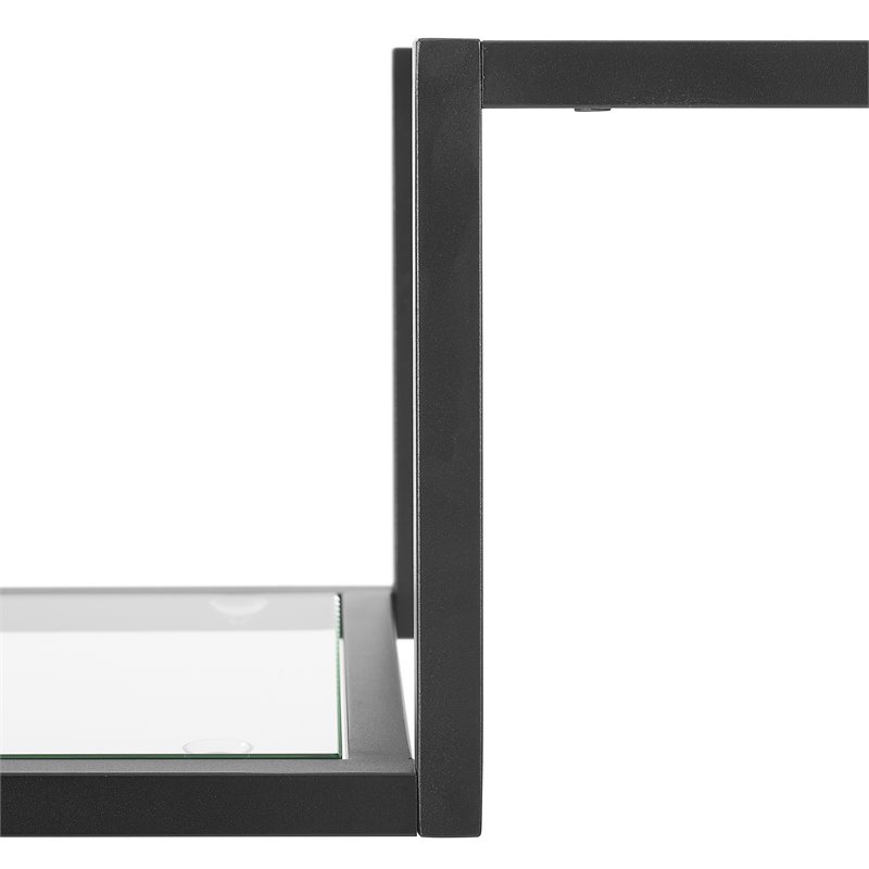 Crosley Furniture Sloane Modern Glass & Metal Console Table in Matte Black/Clear