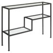 Crosley Furniture Sloane Modern Glass & Metal Console Table in Matte Black/Clear