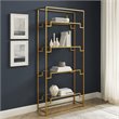 Crosley Furniture Celeste 4-Shelf Modern Glass & Metal Etagere in Gold
