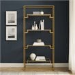Crosley Furniture Celeste 4-Shelf Modern Glass & Metal Etagere in Gold