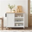 Crosley Furniture Tristan 1-Door Modern Wood Kitchen Island in White/Natural