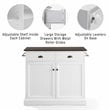 Crosley Furniture Shoreline Coastal Wood Kitchen Island in White/Dark Brown