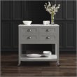 Crosley Furniture Connell Modern Wood Kitchen Island/Cart in Gray/White