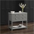 Crosley Furniture Connell Modern Wood Kitchen Island/Cart in Gray/White