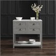 Crosley Furniture Connell Modern Wood Kitchen Island/Cart in Gray/White