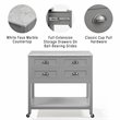 Crosley Furniture Connell Modern Wood Kitchen Island/Cart in Gray/White