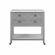 Crosley Furniture Connell Modern Wood Kitchen Island/Cart in Gray/White