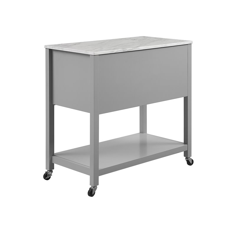 Crosley Furniture Connell Modern Wood Kitchen Island/Cart in Gray/White