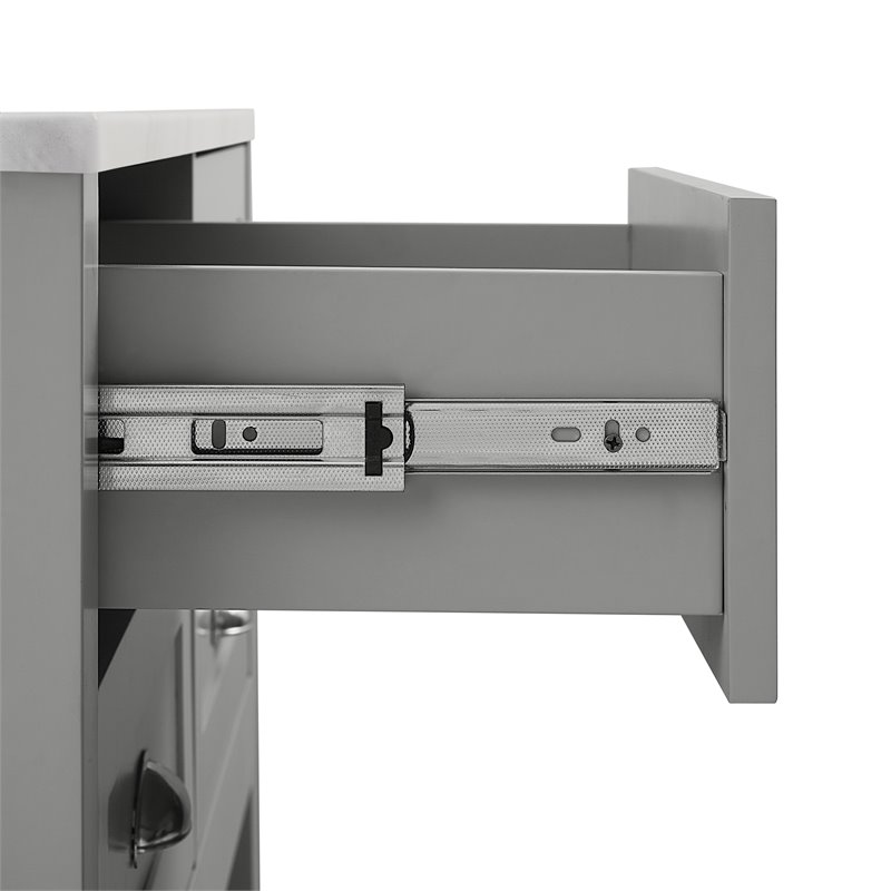 Crosley Furniture Connell Modern Wood Kitchen Island/Cart in Gray/White