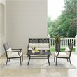 Crosley Furniture Alistair Metal Outdoor Sofa Set in Cream/Matte Black
