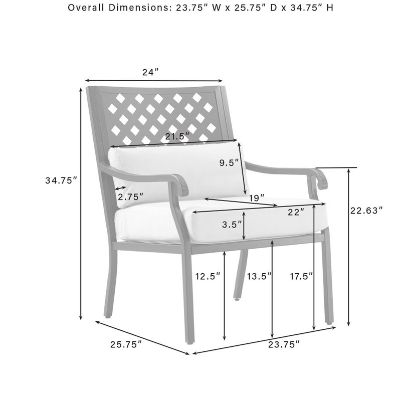 Crosley Furniture Alistair Metal Outdoor Sofa Set in Cream/Matte Black