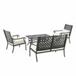Crosley Furniture Alistair Metal Outdoor Sofa Set in Cream/Matte Black