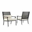Crosley Furniture Alistair Metal Outdoor Sofa Set in Cream/Matte Black