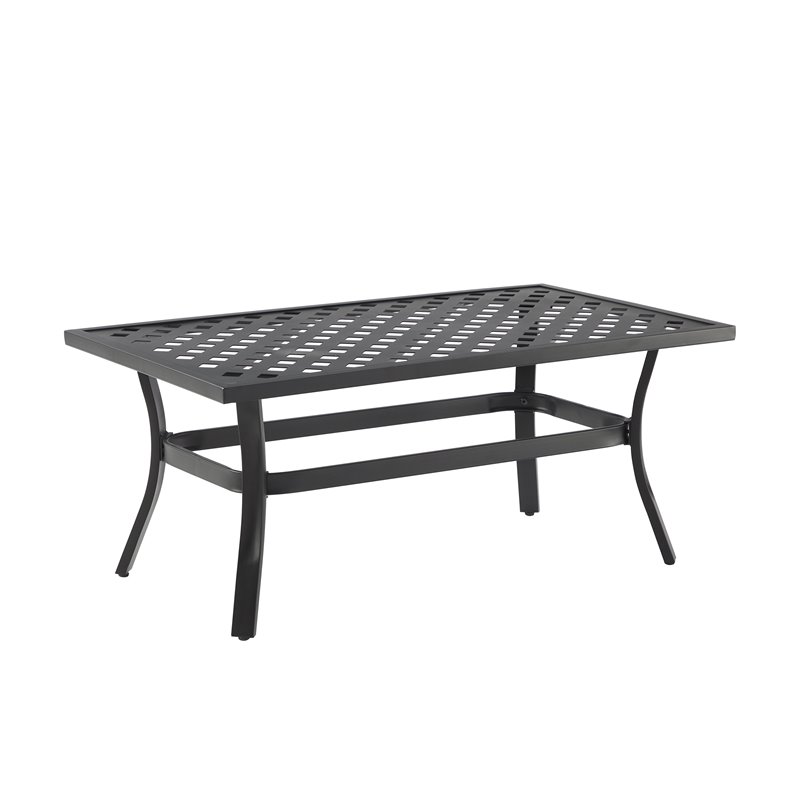 Crosley Furniture Alistair Metal Outdoor Sofa Set in Cream/Matte Black