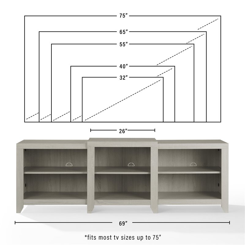 Crosley Furniture Ronin Modern Wood TV stand for TVs up to 75