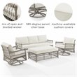 Crosley Furniture Thatcher 4-Piece Fabric Outdoor Sofa Set in Cream