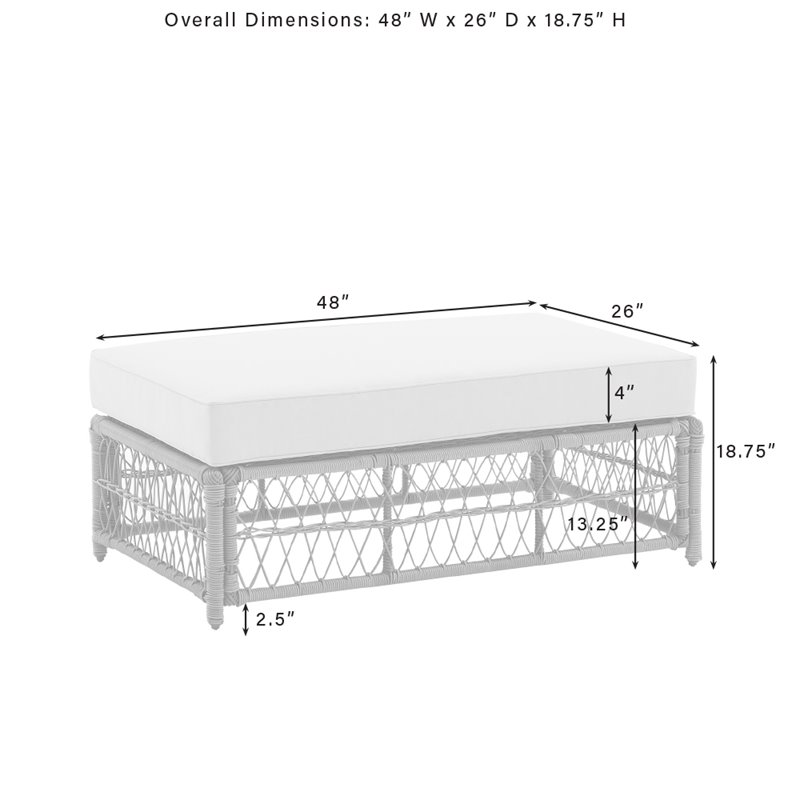 Crosley Furniture Thatcher 4-Piece Fabric Outdoor Sofa Set in Cream