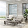Crosley Furniture Thatcher 3-Piece Wicker Swivel Rocker and Ottoman Set in Cream