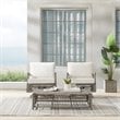 Crosley Furniture Thatcher 3-Piece Wicker Swivel Rocker and Ottoman Set in Cream