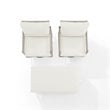 Crosley Furniture Thatcher 3-Piece Wicker Swivel Rocker and Ottoman Set in Cream