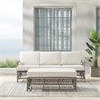 Crosley Furniture Thatcher 2-Piece Fabric Outdoor Sofa Set in Cream/Driftwood