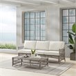 Crosley Furniture Thatcher 2-Piece Fabric Outdoor Sofa Set in Cream/Driftwood
