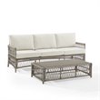 Crosley Furniture Thatcher 2-Piece Fabric Outdoor Sofa Set in Cream/Driftwood