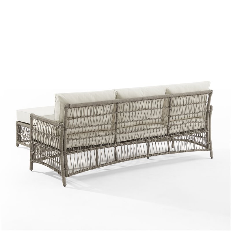 Crosley Furniture Thatcher 2-Piece Fabric Outdoor Sofa Set in Cream/Driftwood