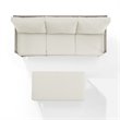 Crosley Furniture Thatcher 2-Piece Fabric Outdoor Sofa Set in Cream/Driftwood