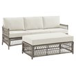 Crosley Furniture Thatcher 2-Piece Fabric Outdoor Sofa Set in Cream/Driftwood
