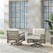 Crosley Furniture Thatcher Fabric Outdoor Swivel Rockers in Cream (Set of 2)