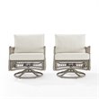 Crosley Furniture Thatcher Fabric Outdoor Swivel Rockers in Cream (Set of 2)