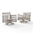 Crosley Furniture Thatcher Fabric Outdoor Swivel Rockers in Cream (Set of 2)