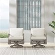 Crosley Furniture Thatcher Fabric Outdoor Swivel Rockers in Cream (Set of 2)