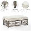 Crosley Furniture Thatcher Modern Fabric Outdoor Coffee Table in Cream/Driftwood