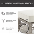 Crosley Furniture Thatcher Modern Fabric Outdoor Coffee Table in Cream/Driftwood