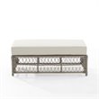 Crosley Furniture Thatcher Modern Fabric Outdoor Coffee Table in Cream/Driftwood